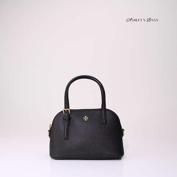 Tory Burch Emerson Dome Satchel Crossbody In Black - Picture 2 of 10